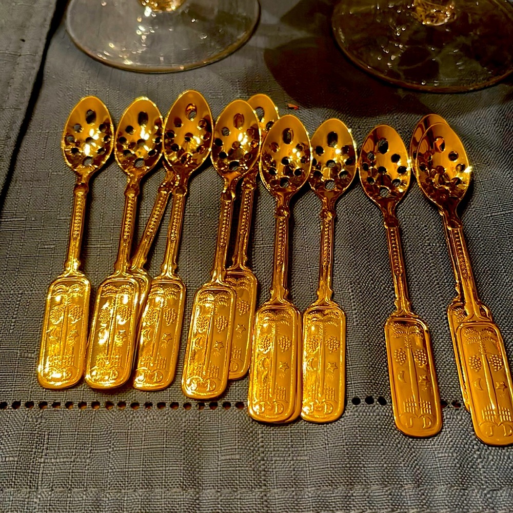 Vintage gold plated tea spoons